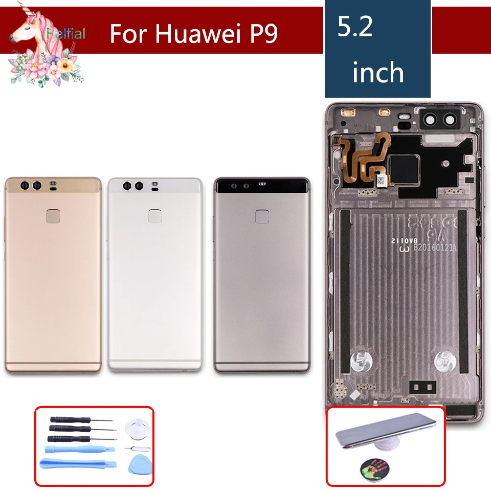 Оригинальный корпус для Huawei P9 задняя крышка аккумулятора с датчиком отпечатков