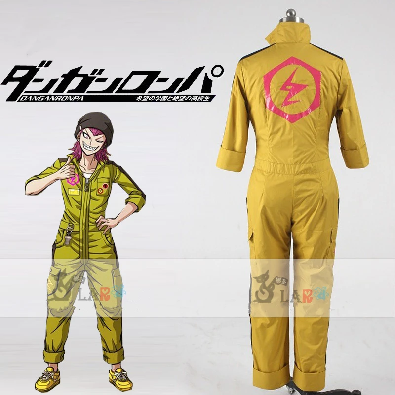 Dangan Ronpa 2 Souda Kazuichi желтый костюм Косплей Set все размеры изготовленные на заказ |
