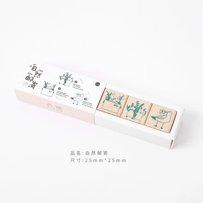 Vintage Cartoon cute cat DIY wooden rubber stamps set for scrapbooking stationery scrapbooking standard stamp - Color: 3