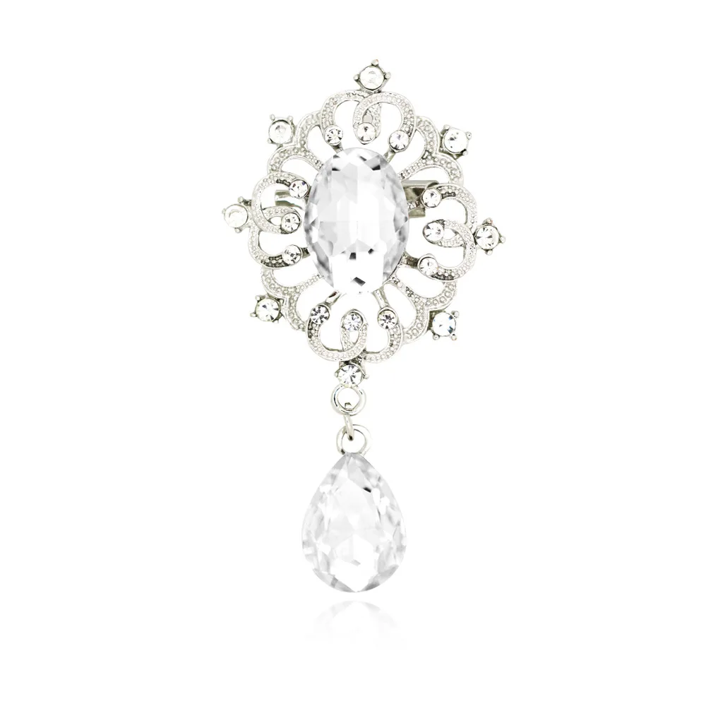 Винтажные броши в форме капли воды белого красного и синего цвета для женщин