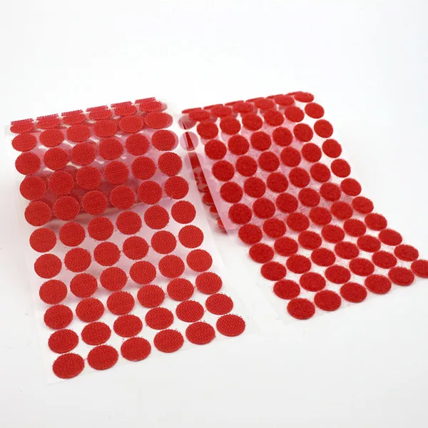 red 15mm 300 пар 15 мм Цветные диски двухсторонние самоклеющиеся крепежные ленты текстильные крепежные наклейки Клейкие крепежные ленты Крючки Петли - Цвет: red 15mm