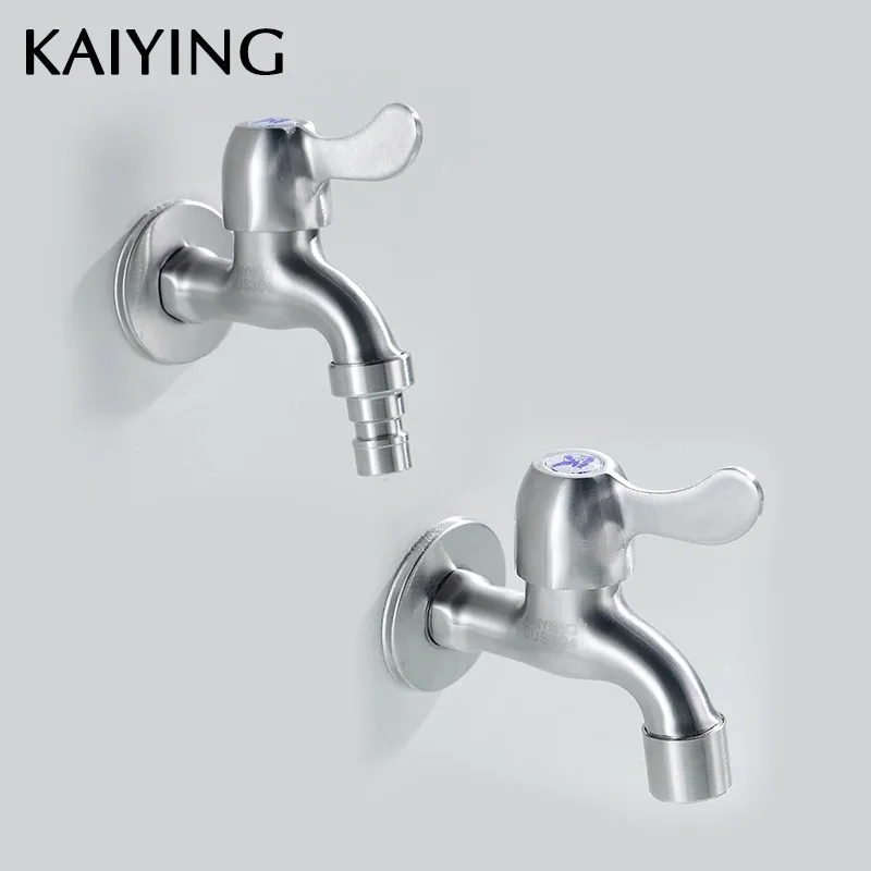 

KAIYING 304 stainless steel Bathroom Washing Machine Faucet Bibcocks Tap For Outdoor Garden Wall Mount Mop Pool Small Taps
