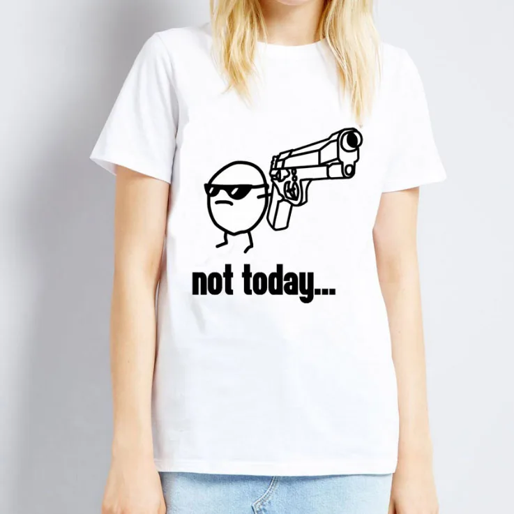 NOT TODAY/Женская футболка с милым принтом кота Повседневная забавная для девушек