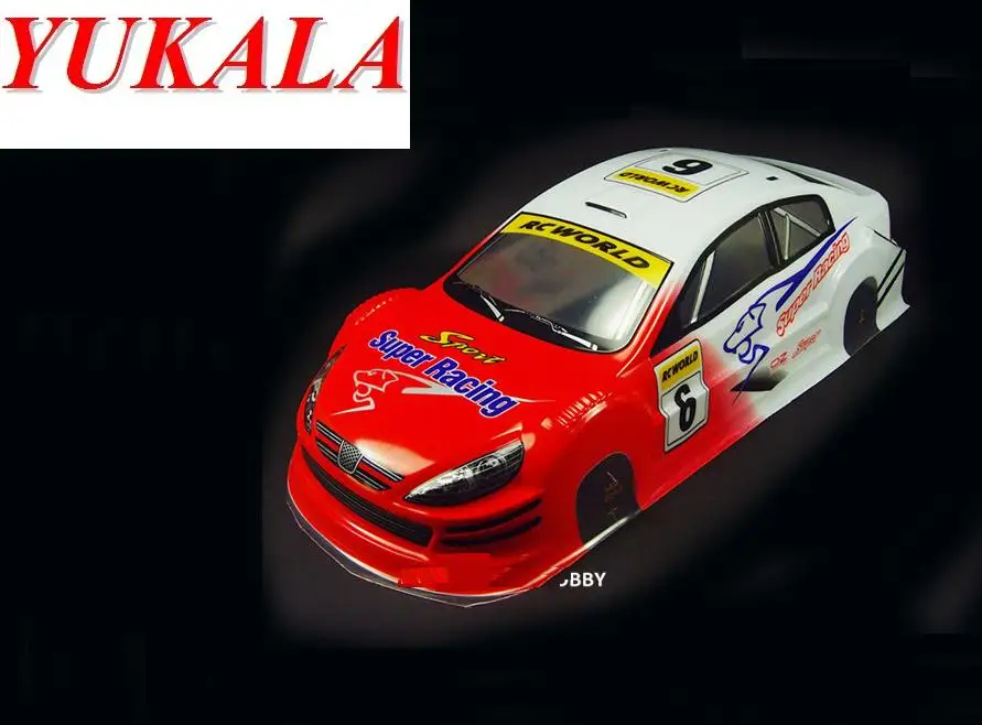 YUKALA 1/10 RC автомобиль ПВХ Окрашенный корпус кузова для радиоуправляемая Гоночная