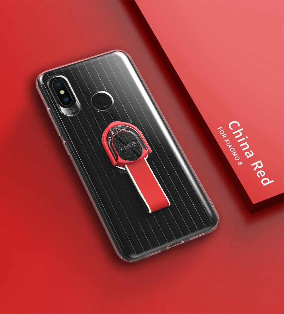 Mi 8 SE Case For Xiaomi 8SE X-Level Finger Ring Stand Holder Phone Soft Clear Suitcase Cover | Мобильные телефоны и