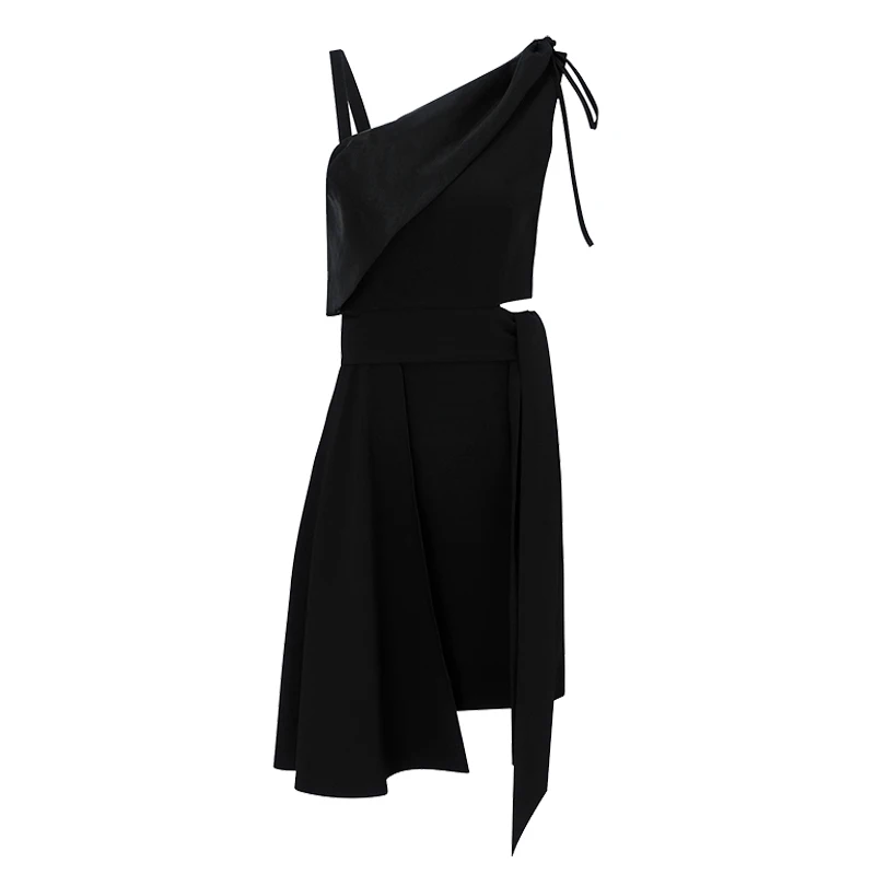 Max Spri Повседневное платье неправильной формы с одним плечом мини вырезами