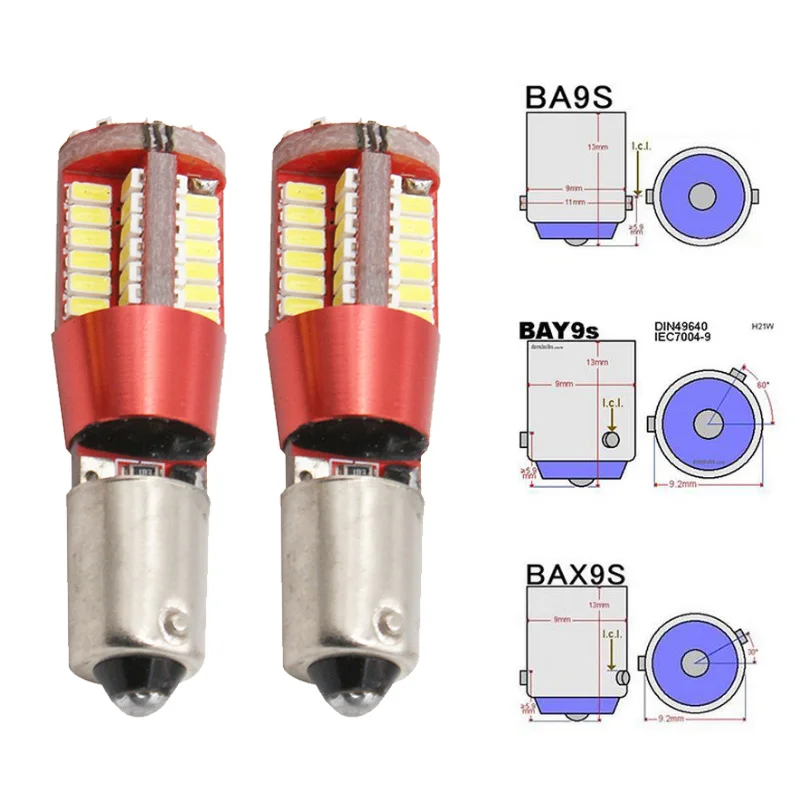 Светодисветодиодный RXZ 1 шт. BA9S Bax9s Bay9s Canbus T11 T4W W6W H6W 3014 57SMD без ошибок