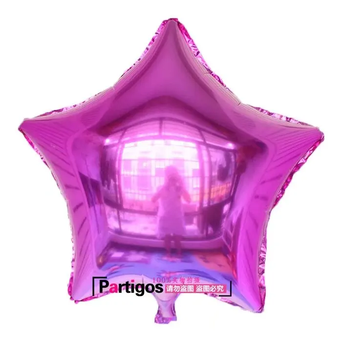 hot pink 5 шт./лот, 18 дюймов, чистые Звездные воздушные фольгированные шары для свадьбы, дня рождения, вечеринки, Декор, металлический гелий, надувные шары для свадьбы, подарки для детей - Цвет: hot pink