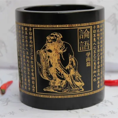 Бесплатная доставка бамбуковый держатель для ручек рельефная китайская