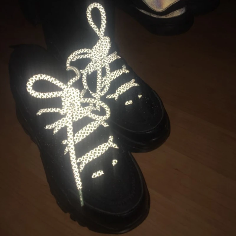 1 пара флуоресцентный кроссовки шнурки спортивные шнурки 3м Reflective круглые веревочные шнурки Длина 100/120/140/160 см шнурки Led