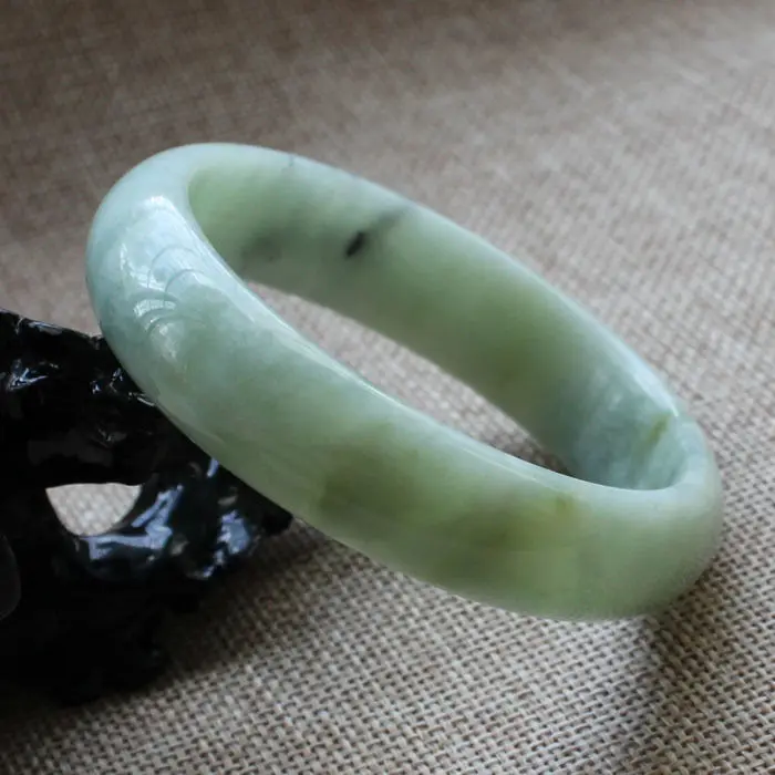 60 мм китайский натуральный зеленый нефрит k браслет с натуральными камнями A-3777 |