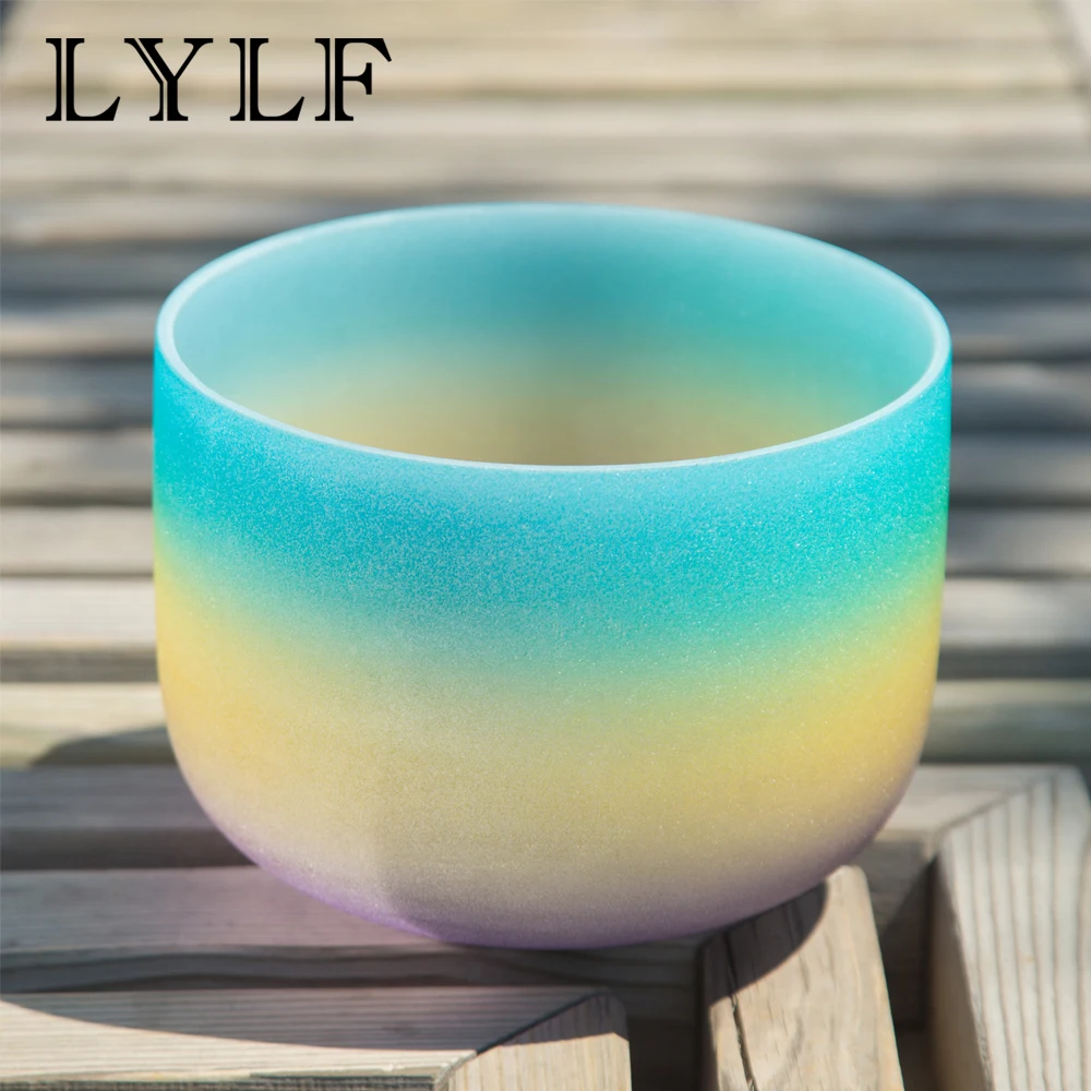 Чакра G Note Rainbow для горла чакра медитации Кварцевая Хрустальная Поющая чаша 10