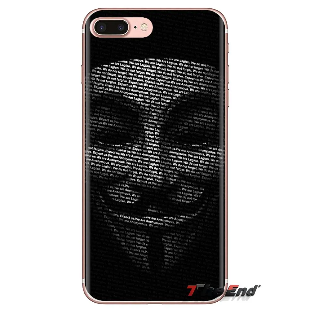 For iPod Touch Apple iPhone 4 4S 5 5S SE 5C 6 6S 7 8 X XR XS Plus MAX Transparent TPU Shell Covers Anonymous Mask V Vendetta |