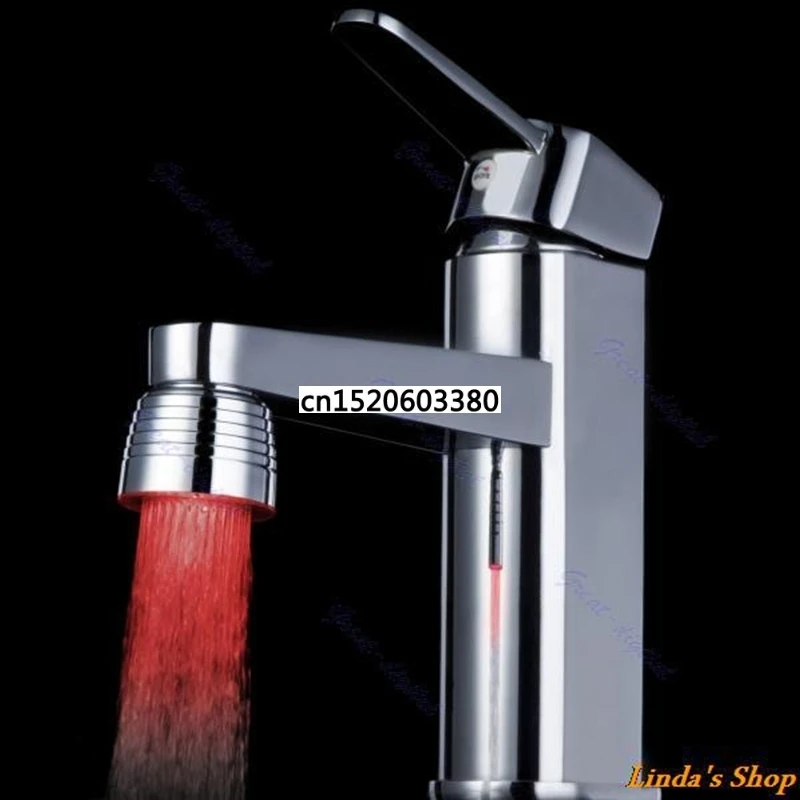 Free_on New Temperature Sensor 3 Color Kitchen Water Tap Faucet RGB Glow Shower LED Light | Бытовая техника