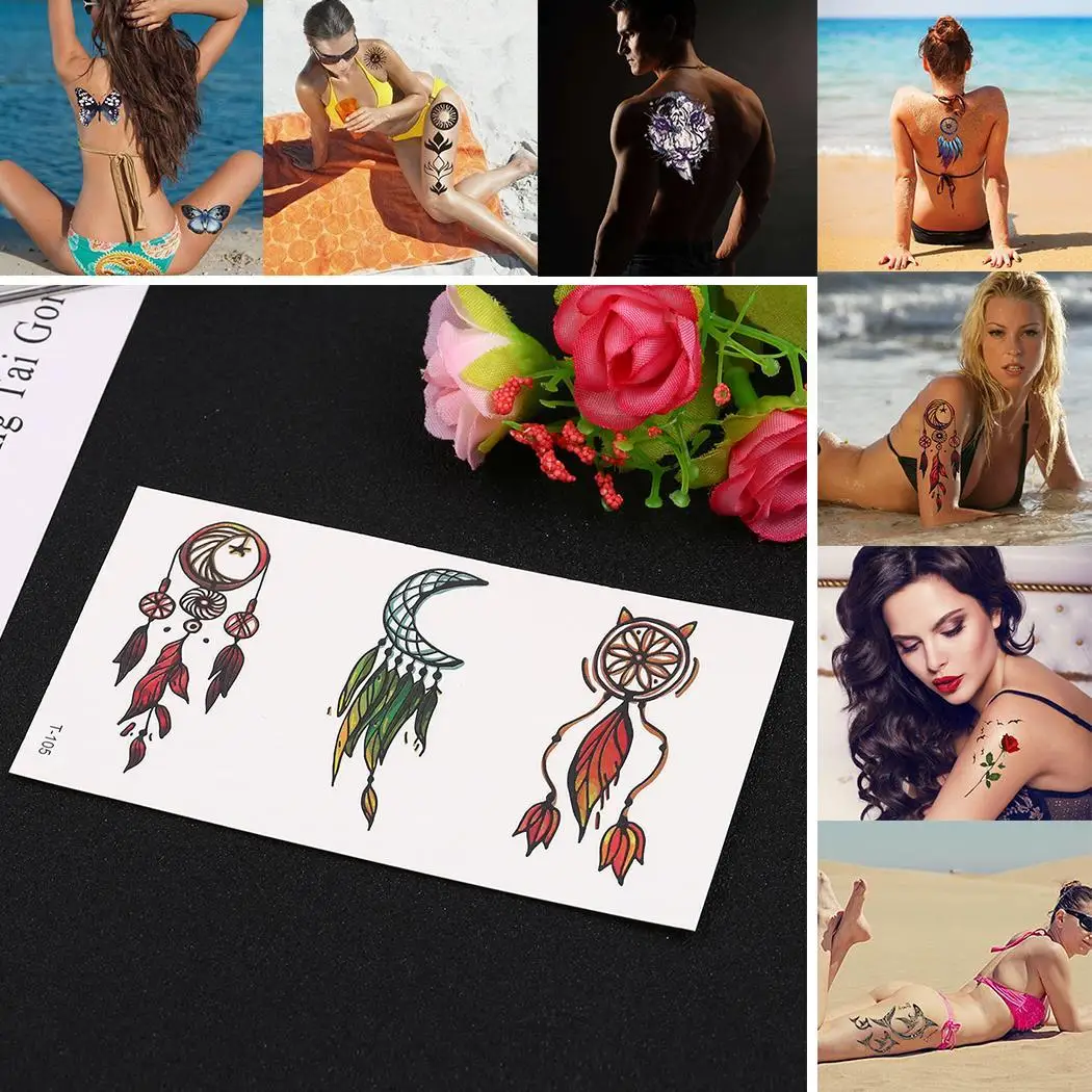 Body Temporary toxic Stickers Unisex Dream Sheet and Waterproof Catcher Butterfly Sticker Safe non Adult Tattoo Flower | Красота и