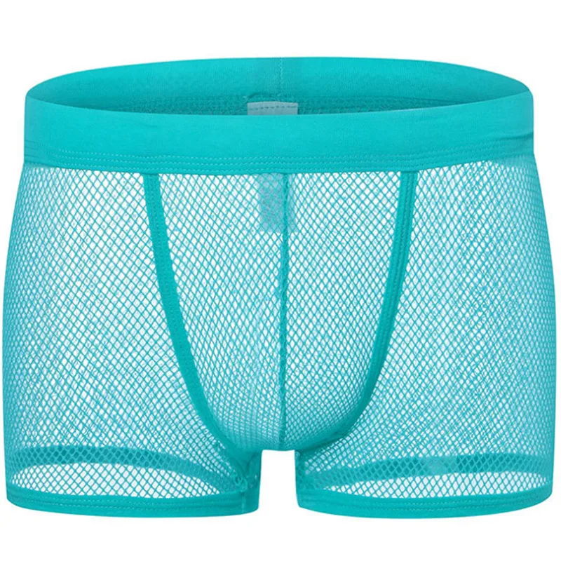 Мужские сетчатые воздухопроницаемые трусы мягкие и прочные мужские прозрачные 4