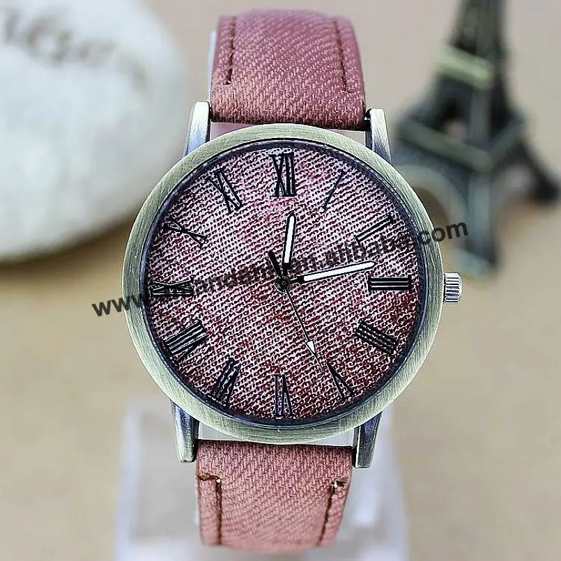 Оптовая продажа Римский дизайн винтажные джинсы часы для мужчин и женщин