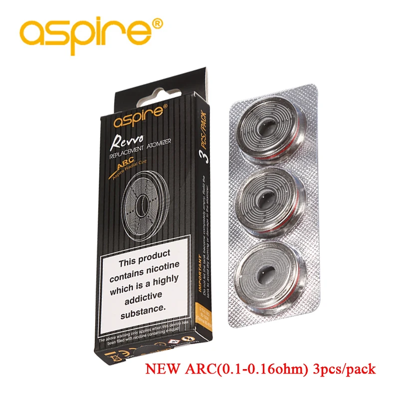 

E-cigarettes Vape Aspire ARC Coil 0.1ohm-0.16ohm Replacement Atomizer For Electronic Cigarette Aspire Revvo Tank Ecig Vaper Core