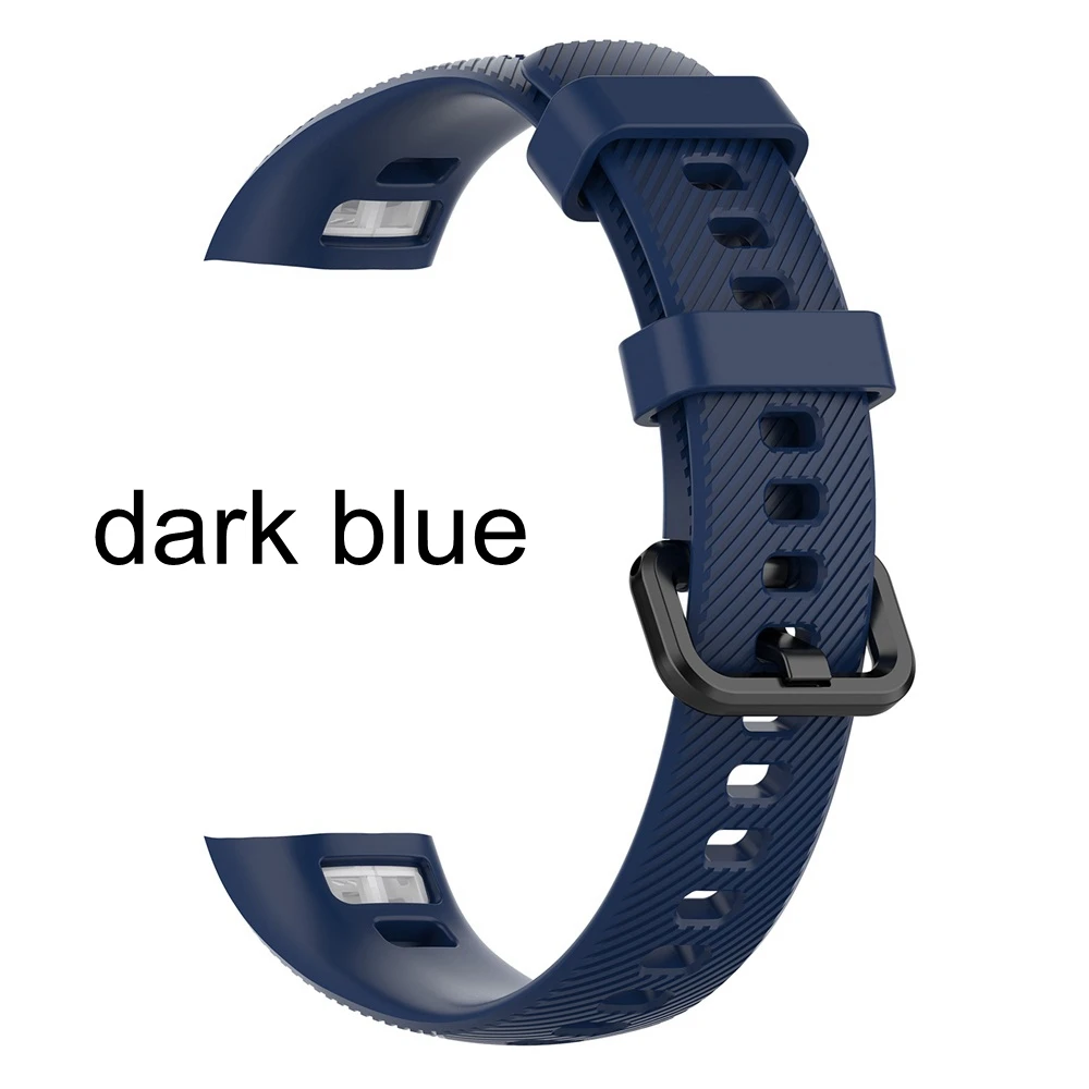 dark blue New Soft Sport Rubber Replacement Wristbands High Quality Quick Release Silicone Bracelet Strap For Huawei Honor Band 4 - Цвет: dark blue