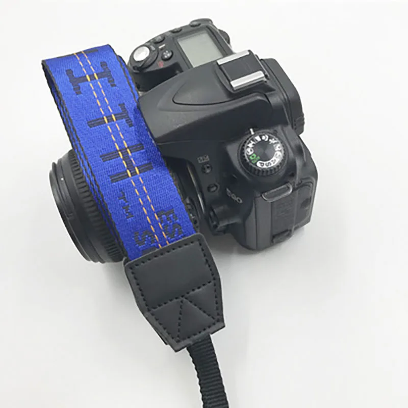 Ремешок для SLR камеры с белым неопреновым ремешком на шею для Canon Nikon Pentax sony фужи Олимпус красочный Off-White ремешок для камеры - Цвет: Небесно-голубой