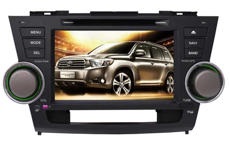 " Автомобильный dvd-плеер на основе Android, BT GPS wifi, аудио Радио стерео, автомобильный мультимедиа для Toyota Highlander 2008 2009 2010 2011 2012 2013