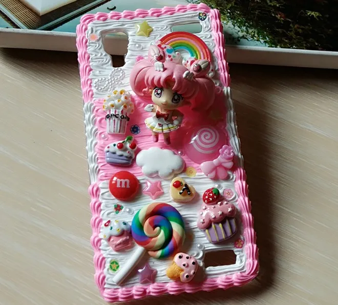 Новинка, чехол для iphone X, 8, 7, 6, 6s plus, DIY, 3D, Сейлор Мун, чехол для телефона, для iphone 8, 7/6, 6s plus, ручная работа, кремовый, конфетный чехол, подарок для девочки