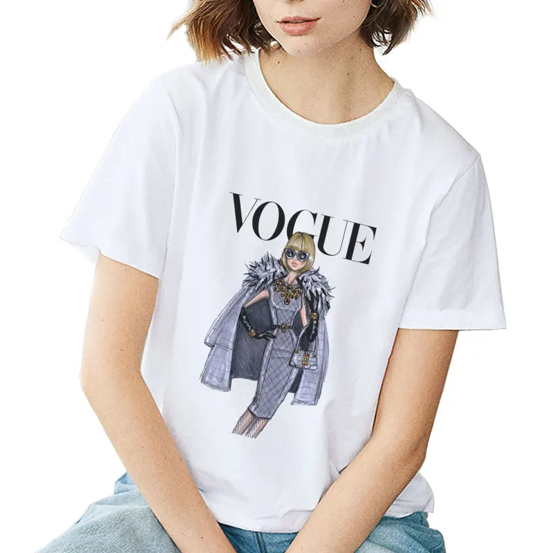 Модная футболка женская эстетичный винтажный Белый Топ Базовая Harajuku уличная