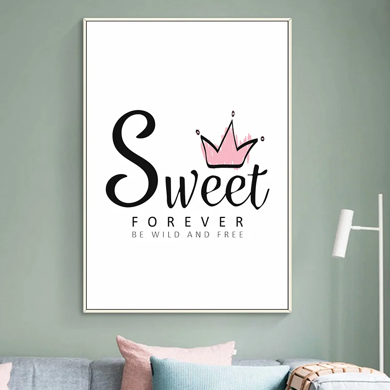 Настенный постер в нордическом стиле для гостиной розового цвета|Рисование и