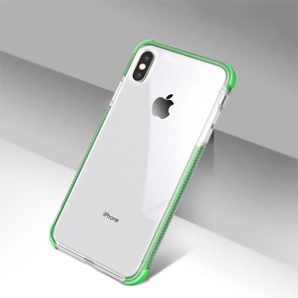 Двухслойный противоударный чехол для iPhone X 11 Pro XR XS MAX 10 7 8 6s 6 Plus Gasbag прозрачный