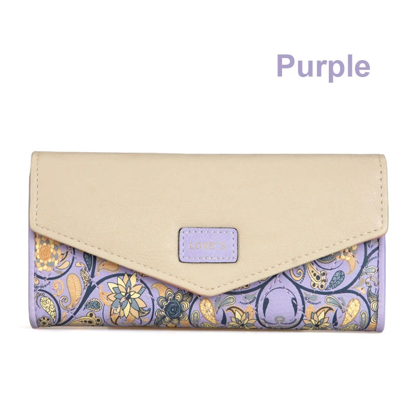 Purple UHHBCCR, женский длинный клатч, кошелек, большая емкость, кошельки, женский кошелек, женские кошельки, карман для телефона, держатель для карт, Carteras - Цвет: Purple
