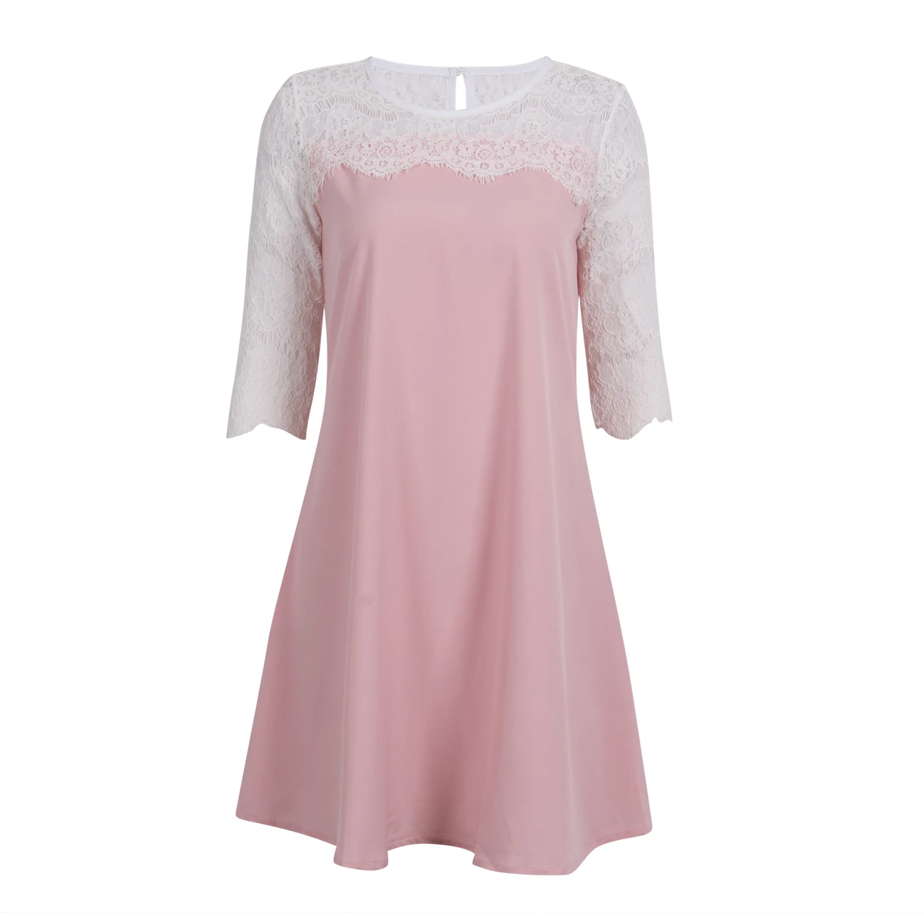 Женское винтажное короткое платье с кружевными рукавами | Женская одежда