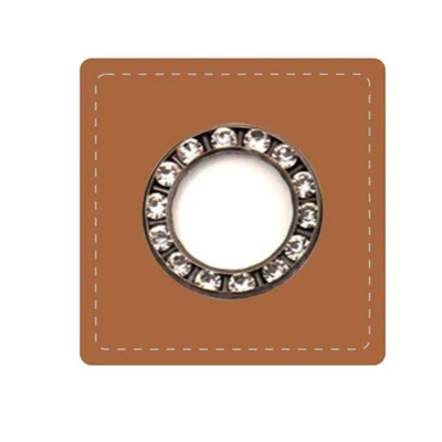 Brown black eyelets 30 шт./лот 37 мм квадратный черный/коричневый искусственная кожа пришить значки патч этикетки+ 22 мм Металл латунь стекло стразы люверсы - Цвет: Brown black eyelets
