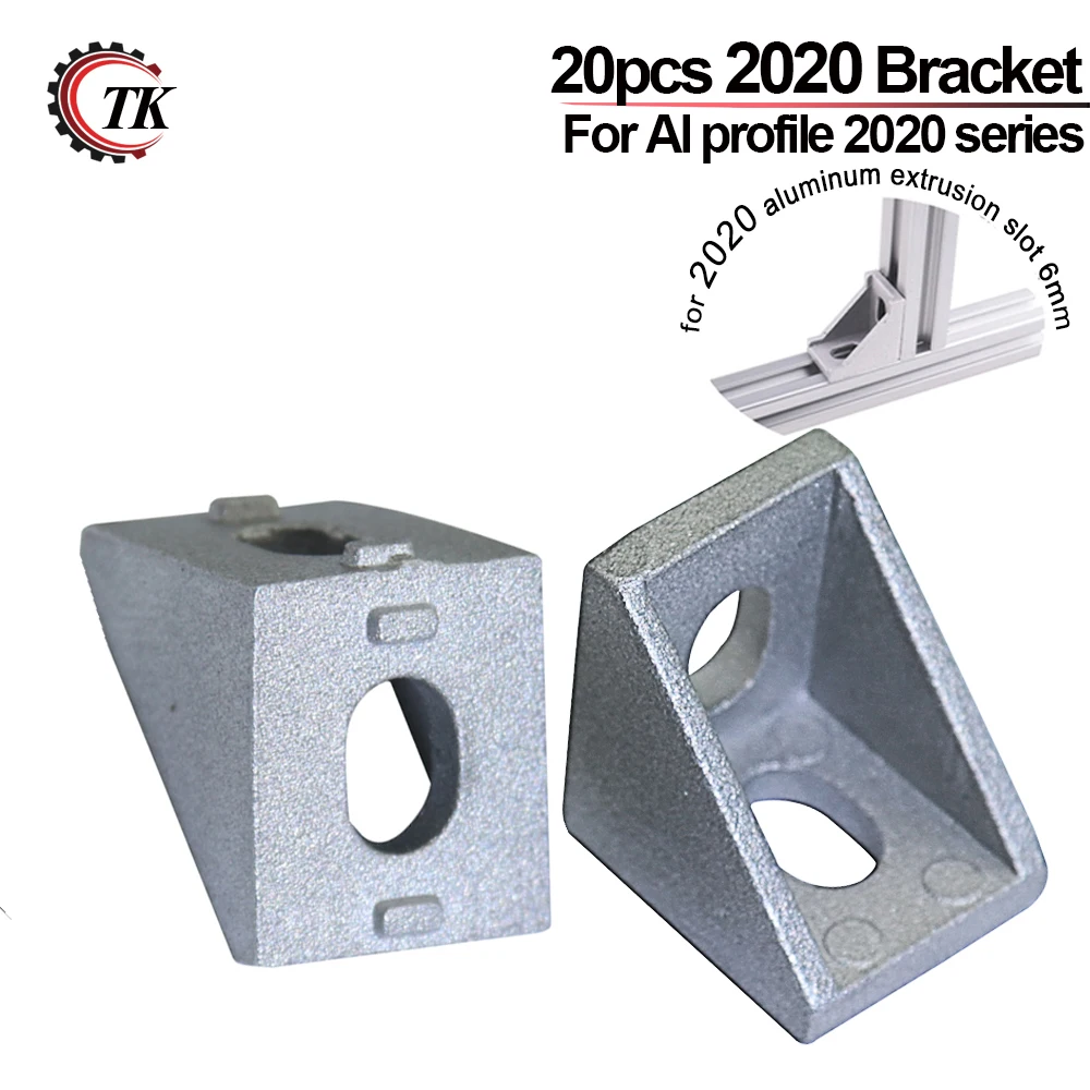 20 шт. 2020 Угловые аксессуары для профиля из алюминия серия со слотом 6 мм |