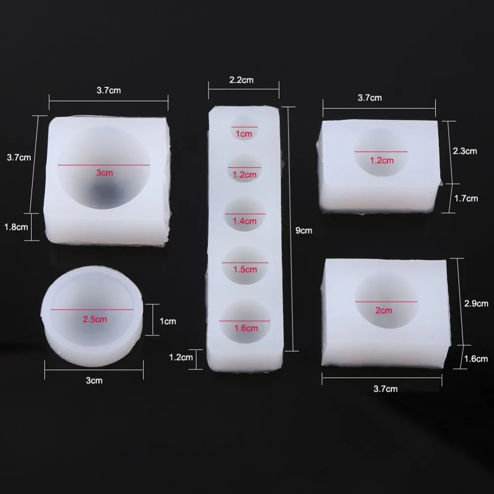 5 шт./компл. креативная сделай сам 1 см 3 полукруглая кабошонная силиконовая форма