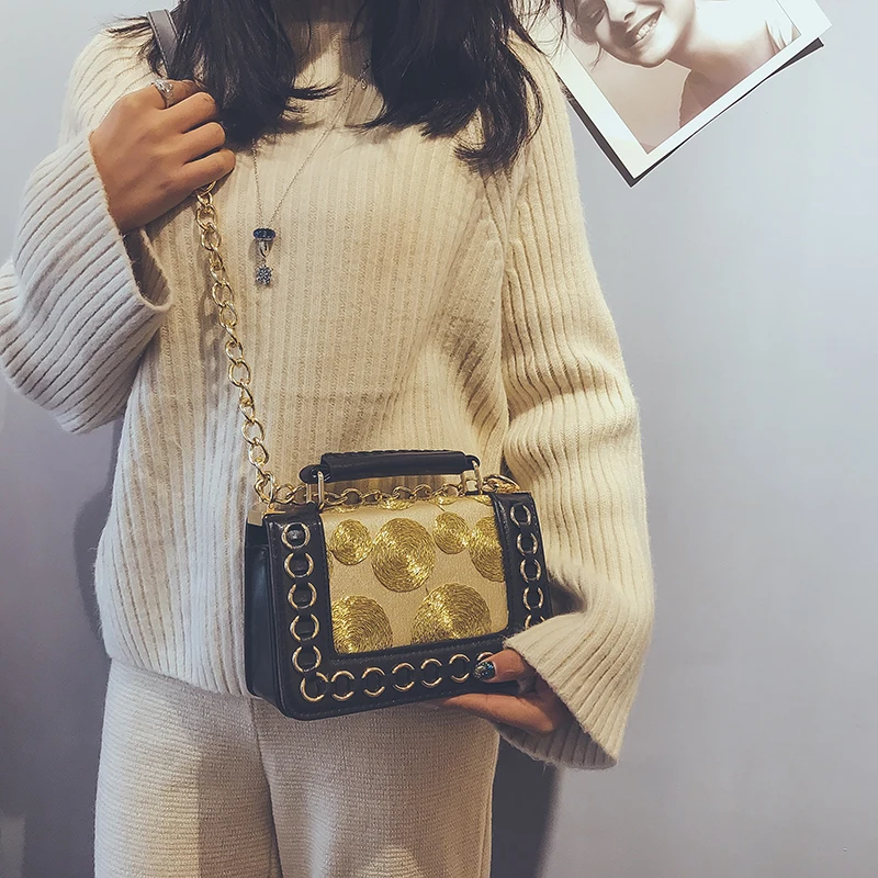 2018 г. Новая женская маленькая сумка корейский сумки небольшой площади мини цепи