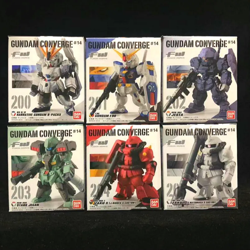 WSTXBD Оригинальный BANDAI 6 шт./компл. версия Q FW Gundam Converge #14 200-205 ПВХ Фигурки игрушки