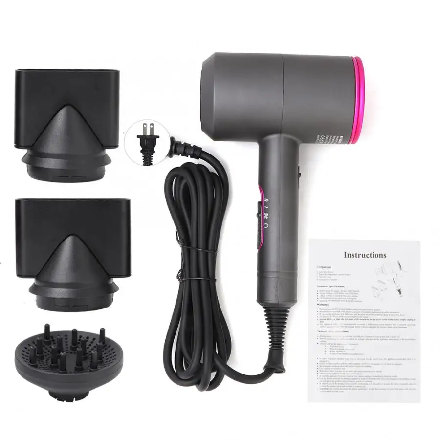 Japanese Plug Мощный постоянный Температура фен низкая Шум быстрой укладки волос Фен Насадка На Фен Парикмахерская аксессуары для парикмахерской - Цвет: Japanese Plug