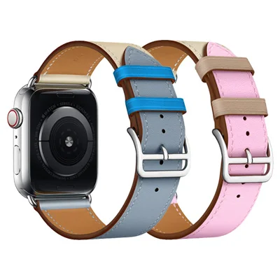 Новейший кожаный ремешок для Apple Watch Series 4, один тур, Ремешки для наручных часов из натуральной кожи для Apple Series 1, 2, 3 herm, ремешок 40 мм, 44 мм