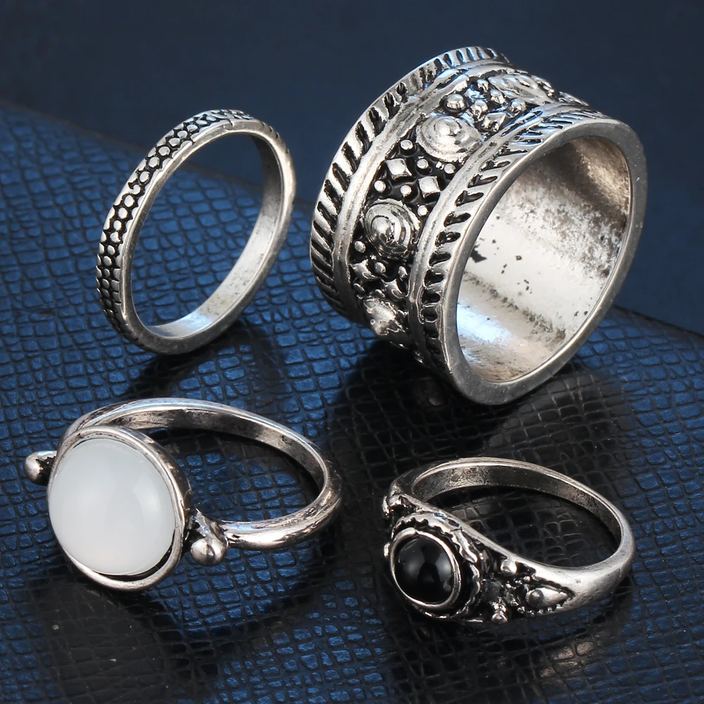 Женские и мужские кольца IF ME винтажные золотого цвета в стиле панк 4 шт./компл.|new