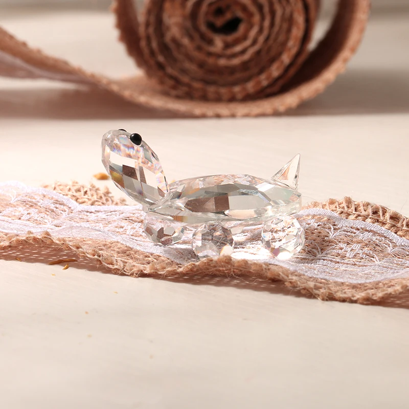 Китайская черепаха фэн шуй H & D Хрустальное стекло мини статуэтка счастливый