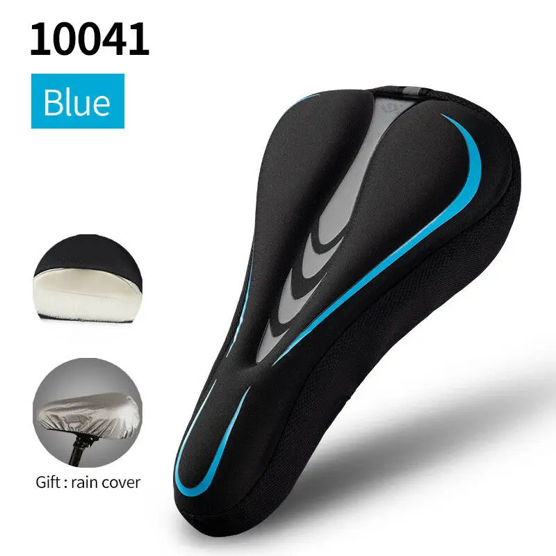 10041 Blue Велосипедное Сиденье, дышащее велосипедное седло, мягкое утолщенное сиденье для горного велосипеда, Подушечка для велосипедного сиденья унисекс дышащий комбинезон для велосипеда, чехол для подушки - Цвет: 10041 Blue