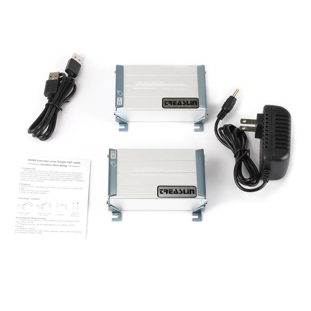 TreasLin HDMI Консоли KVM Extender над UTP Cat6 1080 P удлинитель USB без потерь передатчик и