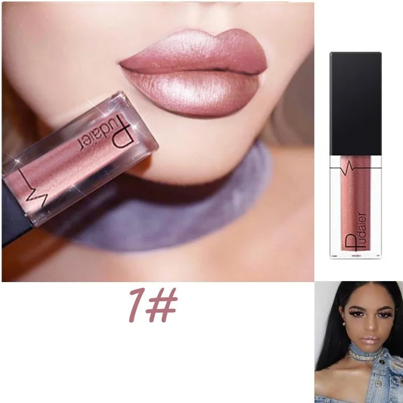 Блестящая жидкая помада с металлическим блеском 24 цвета блестящий водостойкий