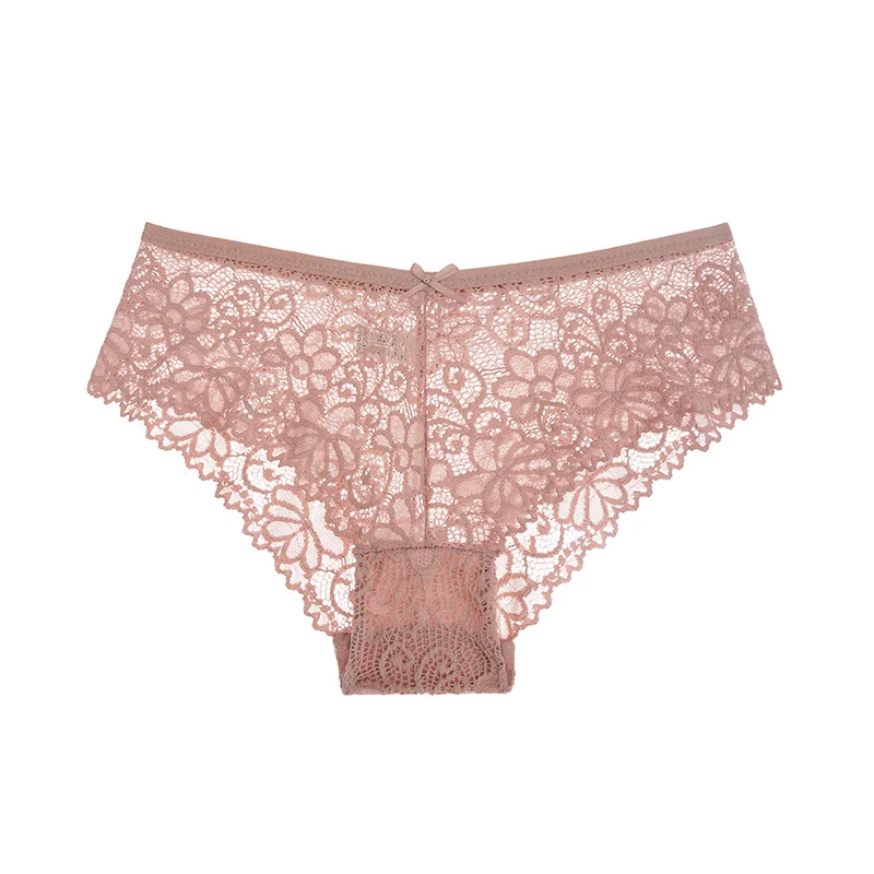 Pink 1 шт. трусы для женщин, сексуальные кружевные дышащие женские трусики с низкой талией, прозрачные трусы, Лидер продаж, нижнее белье для женщин BANNIROU - Цвет: Pink