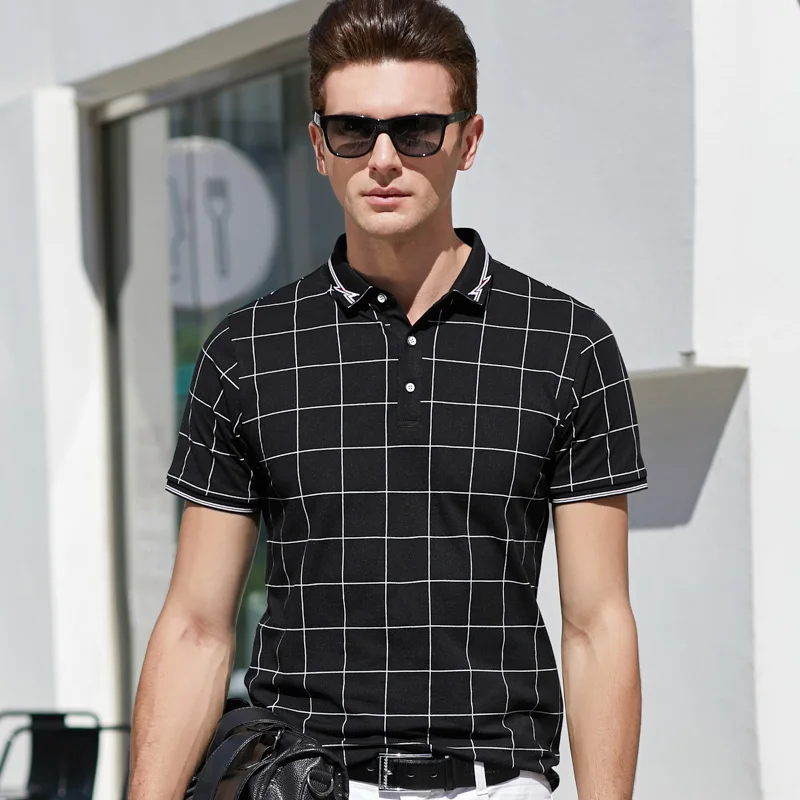Мужская одежда 2020 летняя Модная рубашка поло брендовая деловая с простым принтом