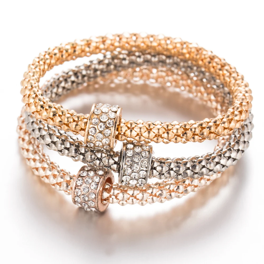 FAMSHIN 3 шт унисекс индивидуальный эластичный кристалл круглая цепочка