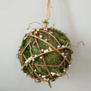 rattan ball d10cm Подвесные украшения желудь Звезда шар ручной работы украшения для дома сосновые шишки с Холли Рождественская елка украшения натальный Декор - Цвет: rattan ball d10cm