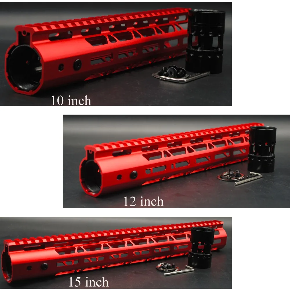 

TriRock красный анодированный 10 ''12'' 15 ''M-LOK направляющая для защиты рук свободная плавающая система крепления Сверхлегкая стальная/алюминиевая...
