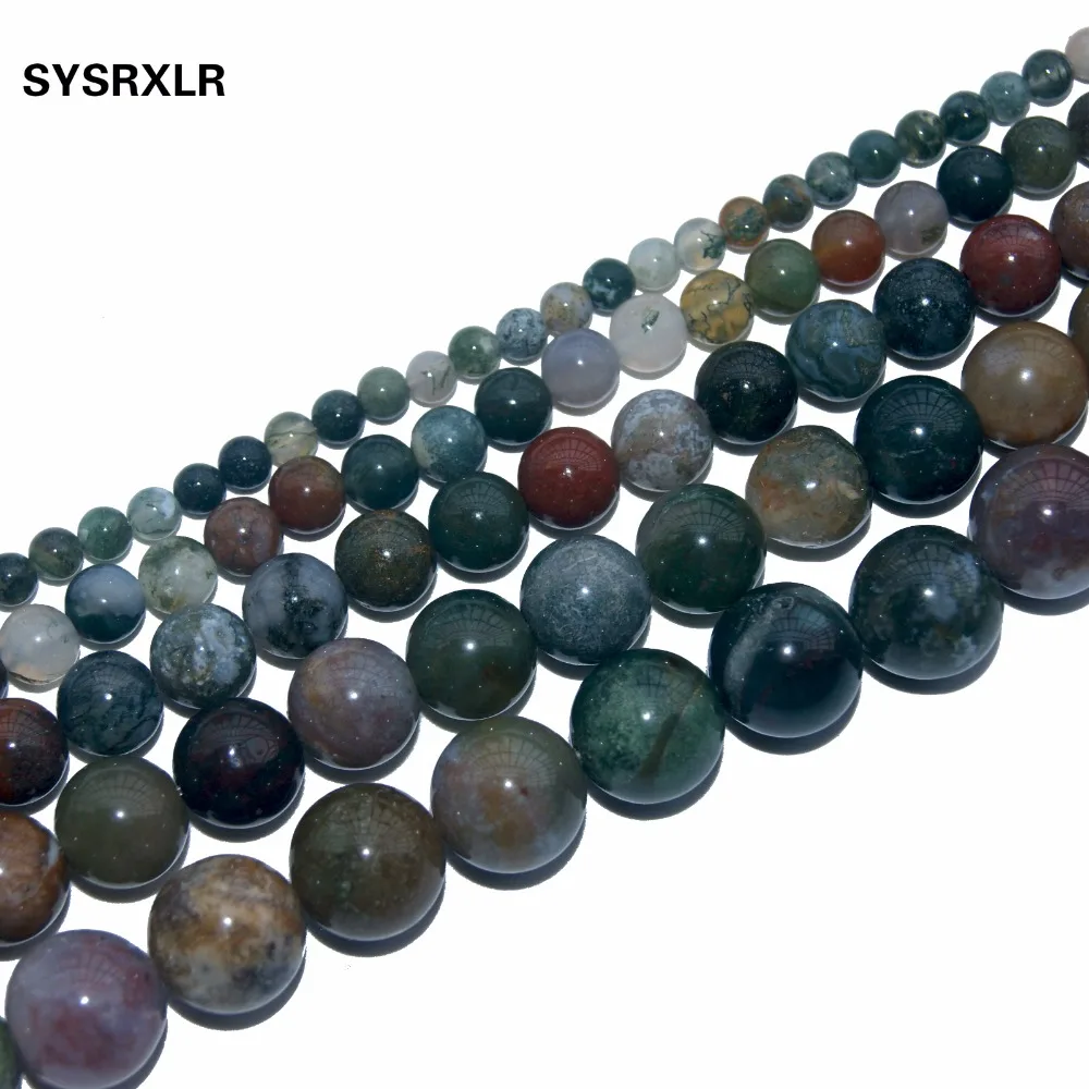 

Free Shipping Charm Natural India Agat Stone Round Beads For Jewelry Making DIY Bracelet Necklace 4 6 8 10 12 MM Strand 15''