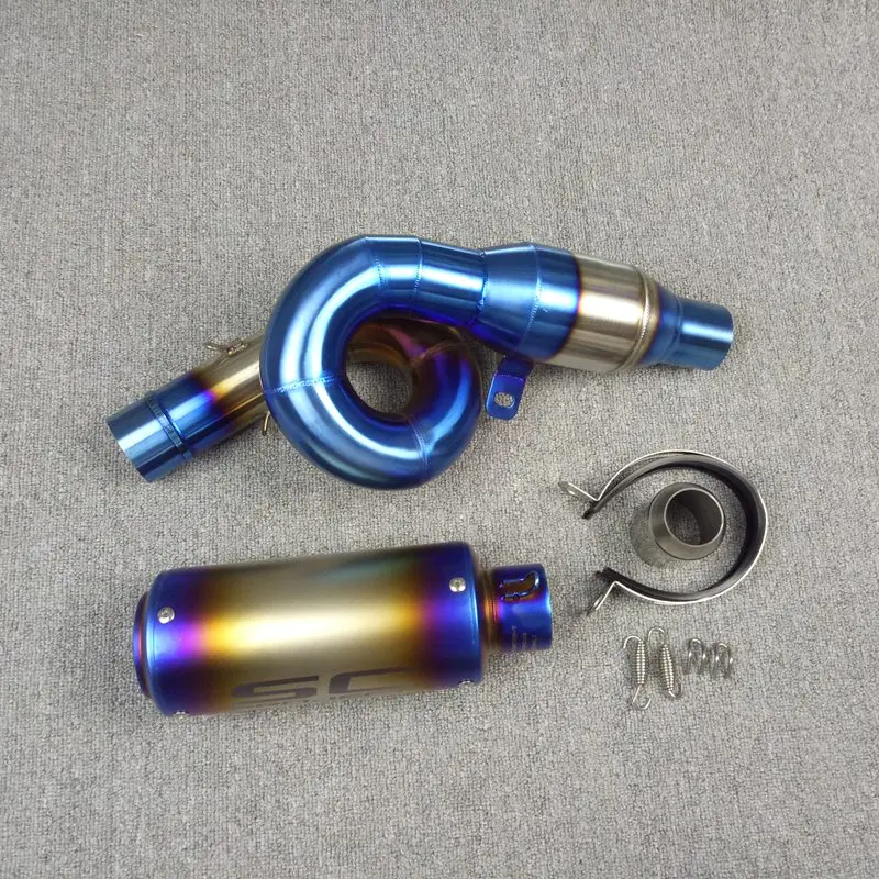 Blue for Z800 Для Kawasaki Z800 moto rcycle moto rbike moto полный Системы выхлопной глушитель среднего звена трубы Slip on Z800 304 Нержавеющая сталь - Цвет: Blue for Z800